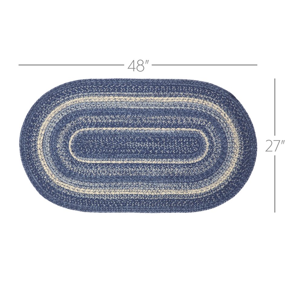 Great Falls Blue Jute Rug Oval w/ Pad 27x48 - Image 4