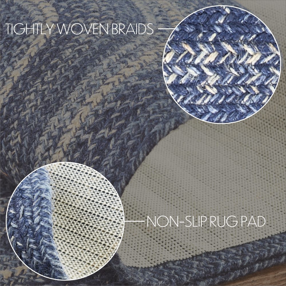 Great Falls Blue Jute Rug Oval w/ Pad 27x48 - Image 5