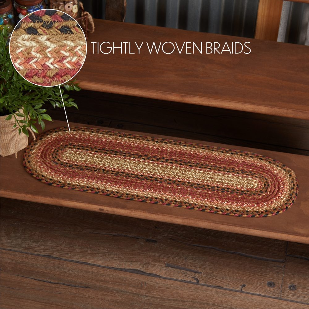 Ginger Spice Jute Stair Tread Oval Latex 8.5x27 - Image 4