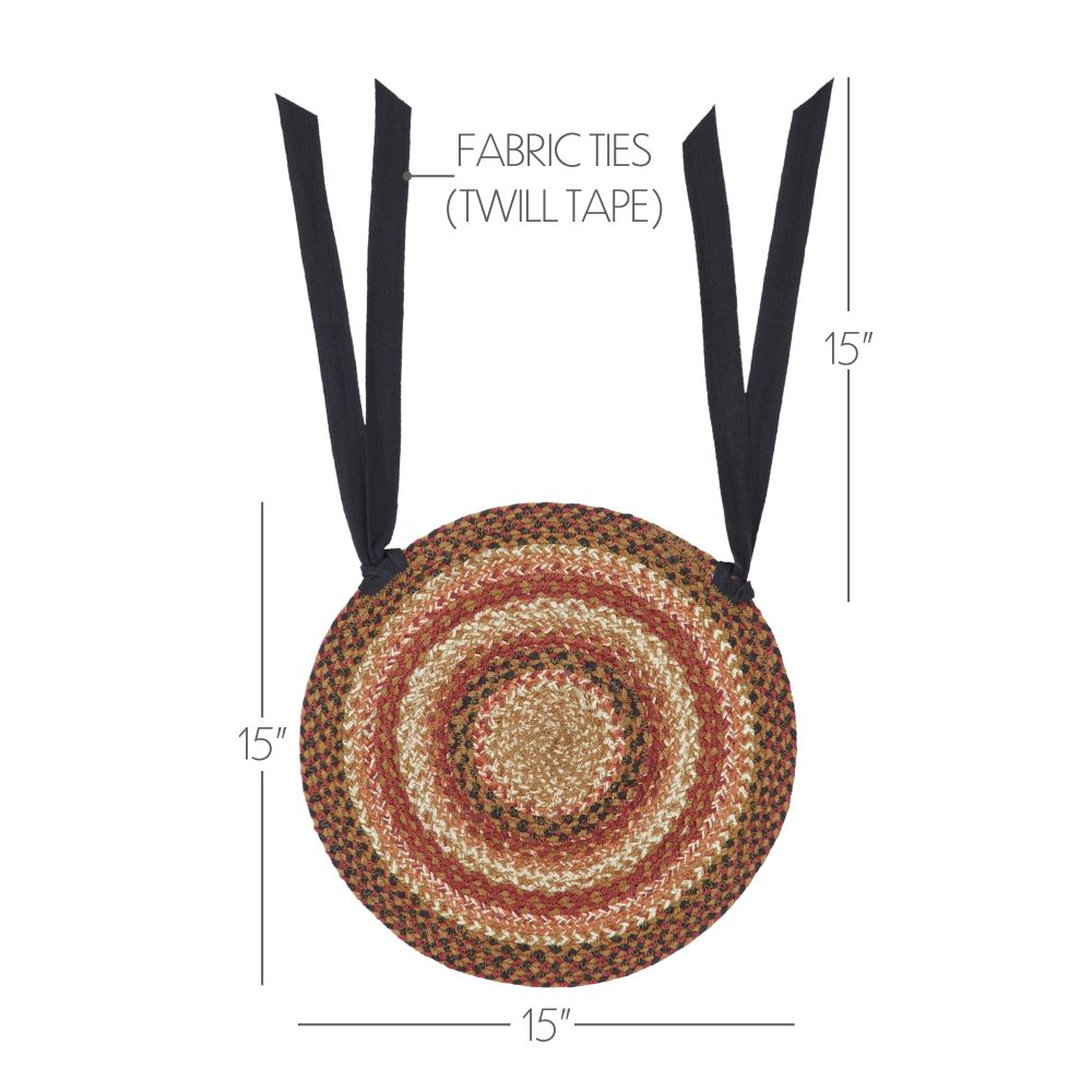 Ginger Spice Jute Chair Pad 15 inch Diameter - Image 3