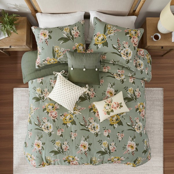 Madison Park Salara Comforter Set in Green, Cal King MP10-8900 - Image 4