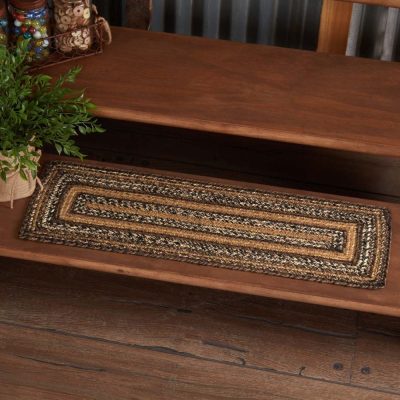 Espresso Jute Stair Tread Rect Latex 8.5x27