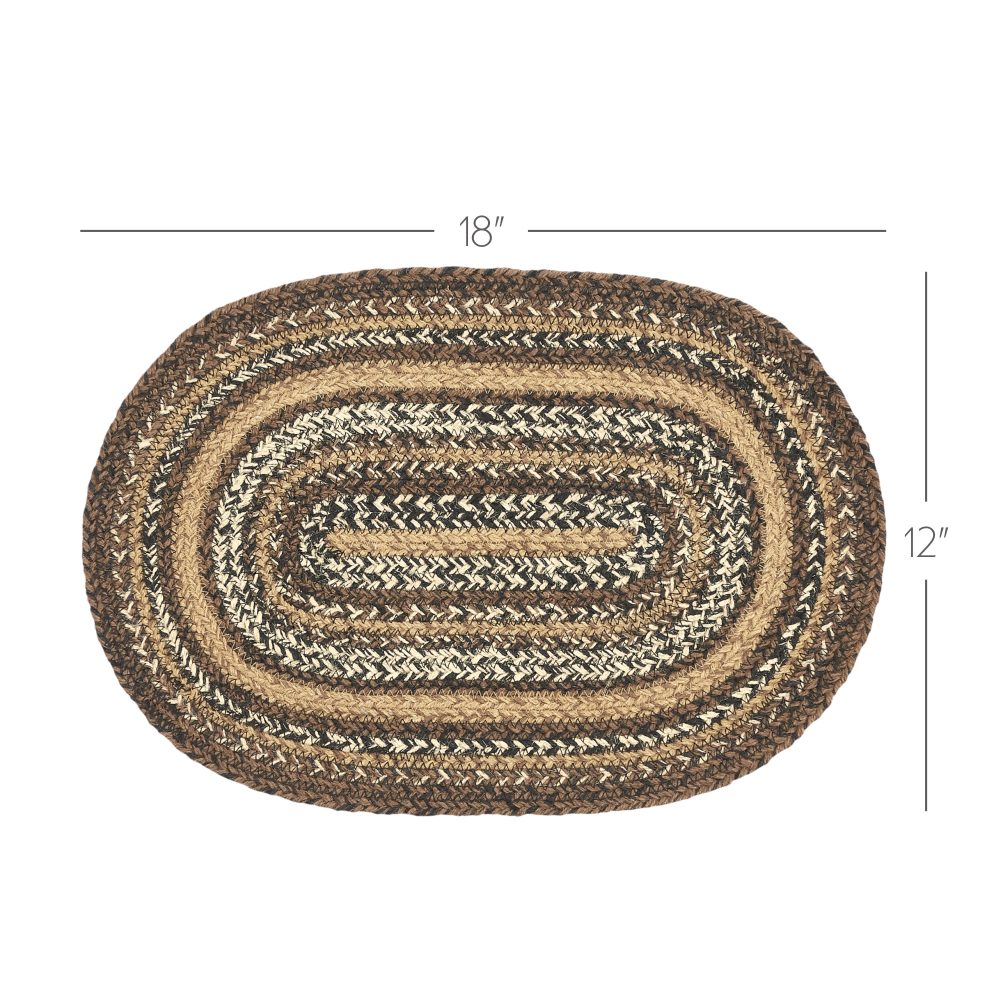 Espresso Jute Oval Placemat 12x18 - Image 3