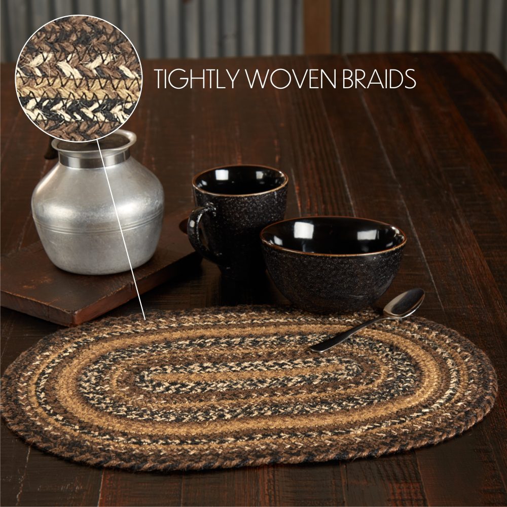 Espresso Jute Oval Placemat 12x18 - Image 4