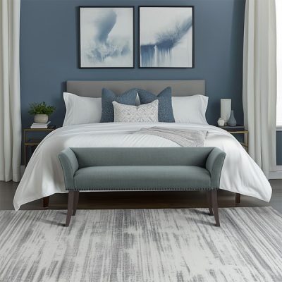 Madison Park Welburn Upholstered Bench in Slate Blue, One Size MP105-0827