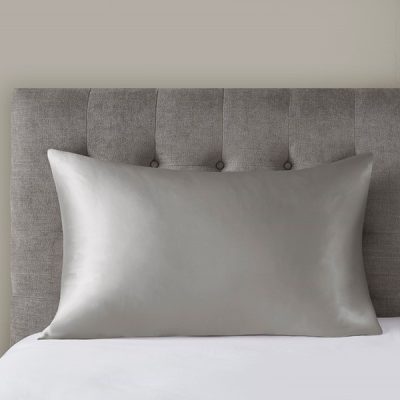 Madison Park 100% Mulberry Silk Pillowcase Single Piece in Grey, Queen MP21-7273