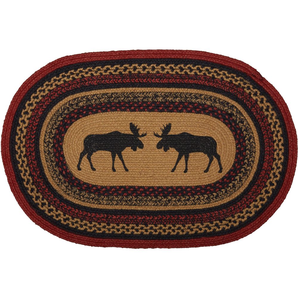 Cumberland Stenciled Moose Jute Rug Oval 20x30 - Image 2