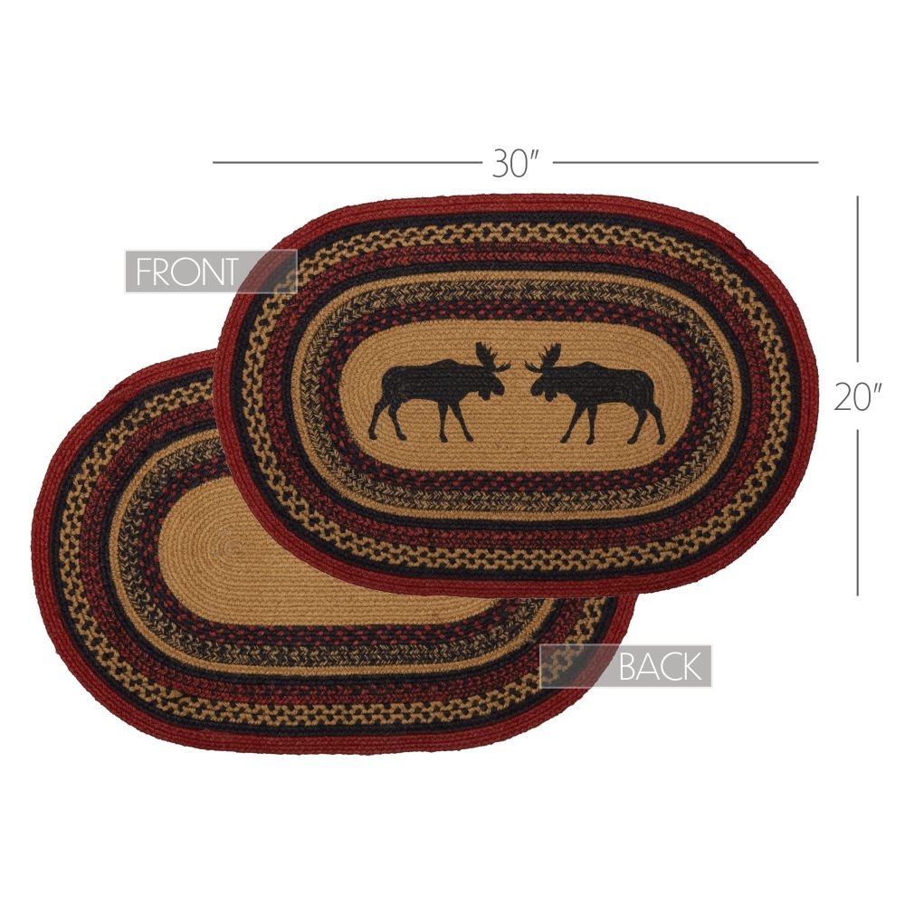 Cumberland Stenciled Moose Jute Rug Oval 20x30 - Image 6