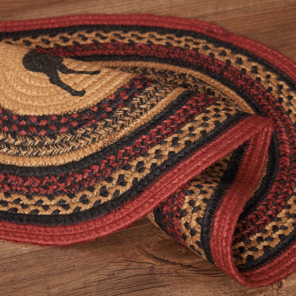 Cumberland Stenciled Moose Jute Rug Oval 20x30 - Image 5