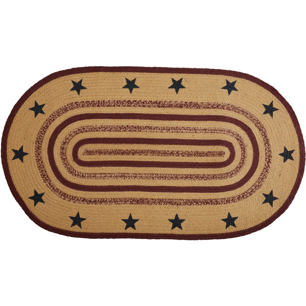 Potomac Jute Rug Oval Stencil Stars w/ Pad 27x48 - Image 3