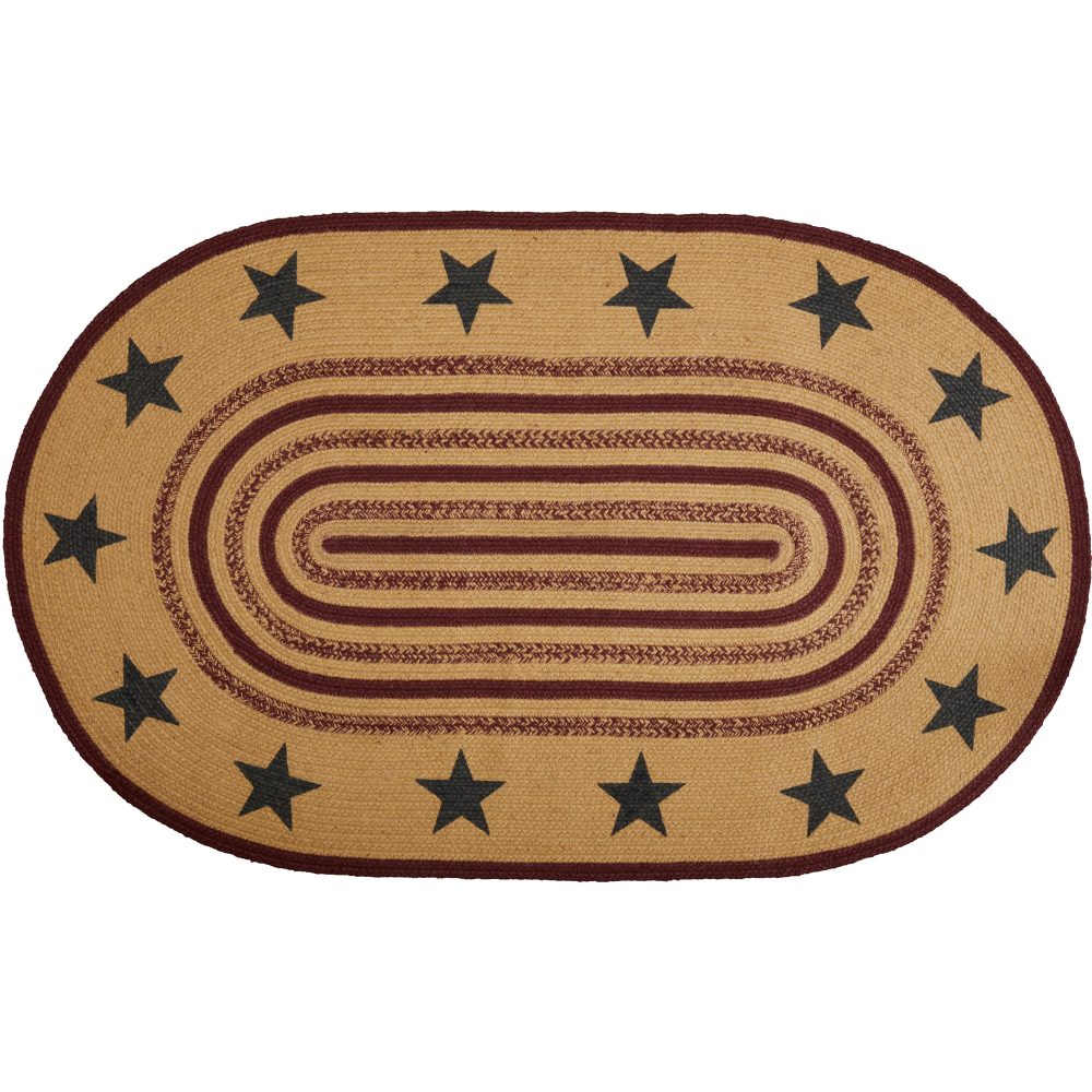 Potomac Jute Rug Oval Stencil Stars w/ Pad 36x60 - Image 3