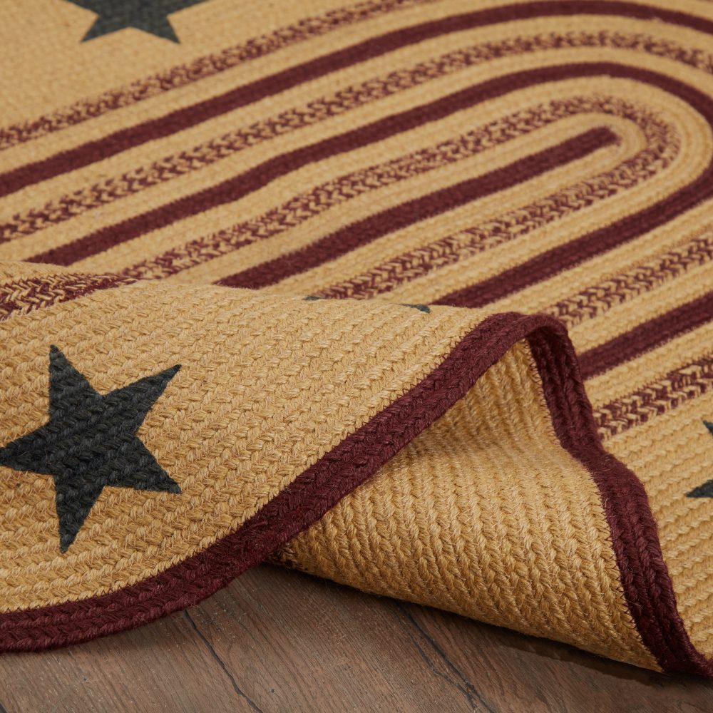 Potomac Jute Rug Oval Stencil Stars w/ Pad 36x60 - Image 7