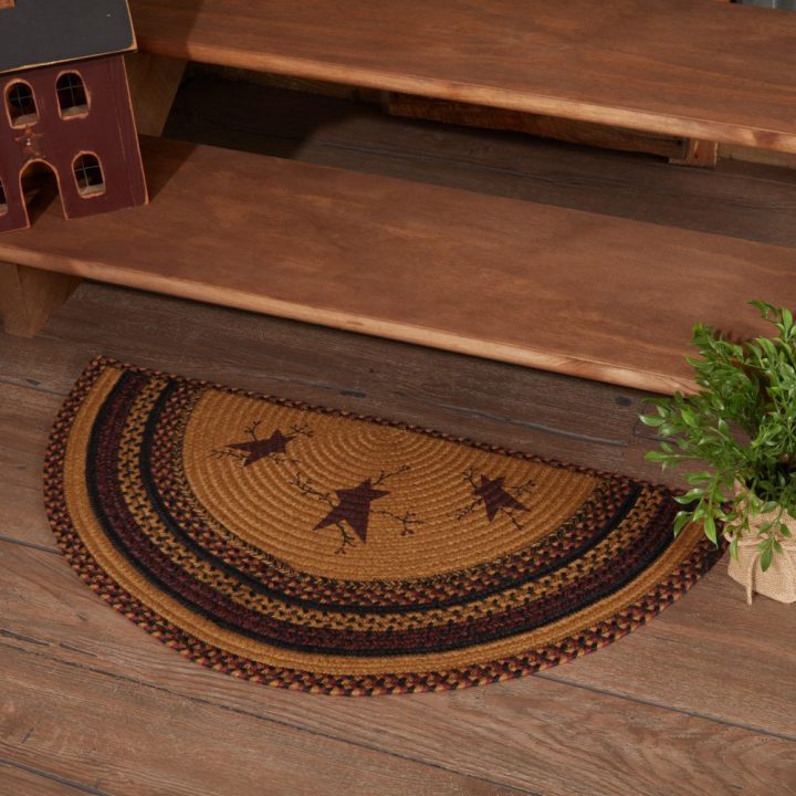Heritage Farms Star and Pip Jute Rug Half Circle 16.5×33 – eBedding4You