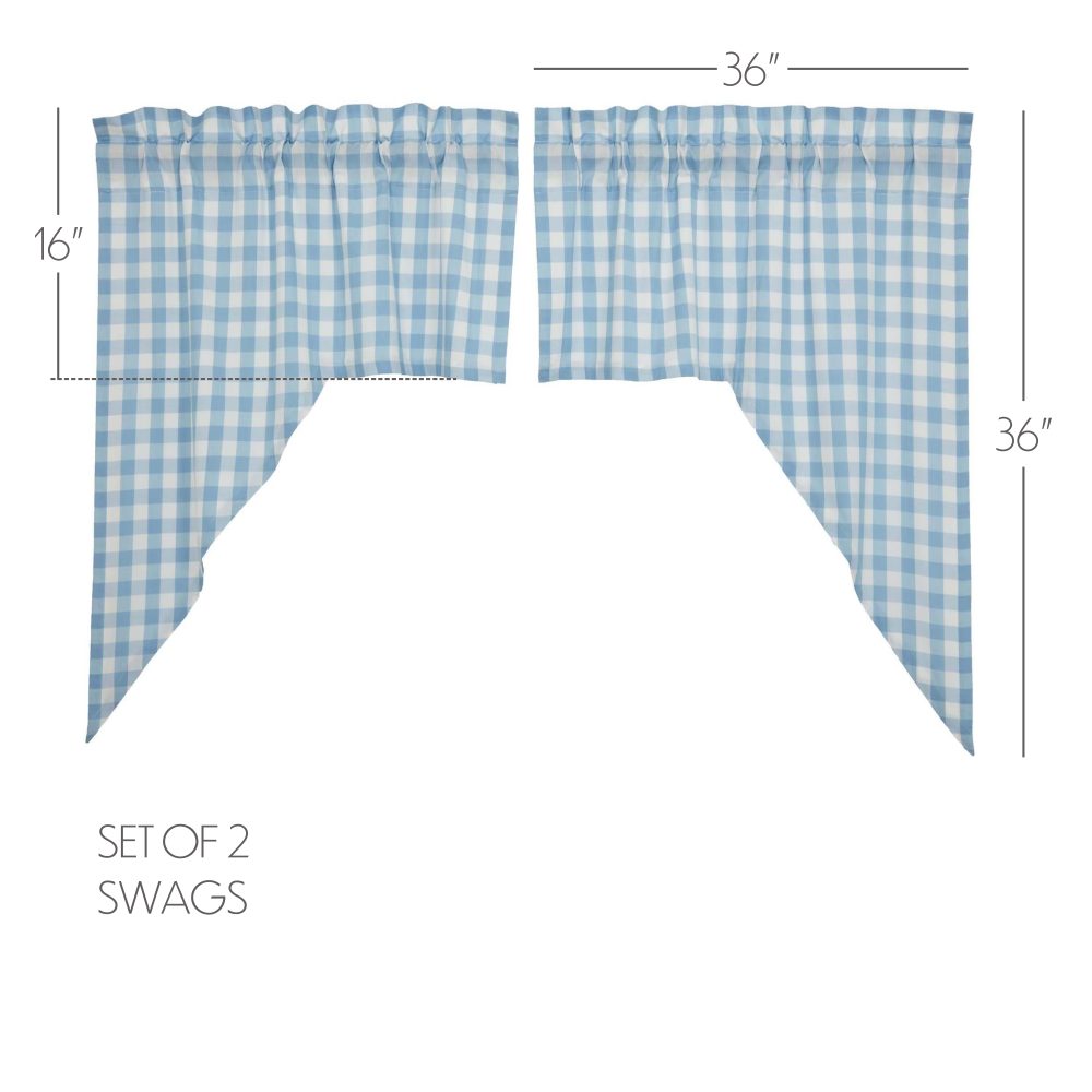 Annie Buffalo Blue Check Swag Set of 2 36x36x16 - Image 4