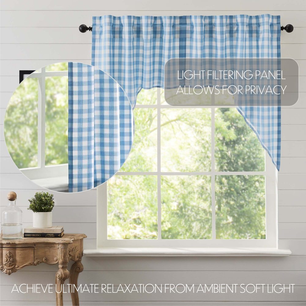 Annie Buffalo Blue Check Swag Set of 2 36x36x16 - Image 5