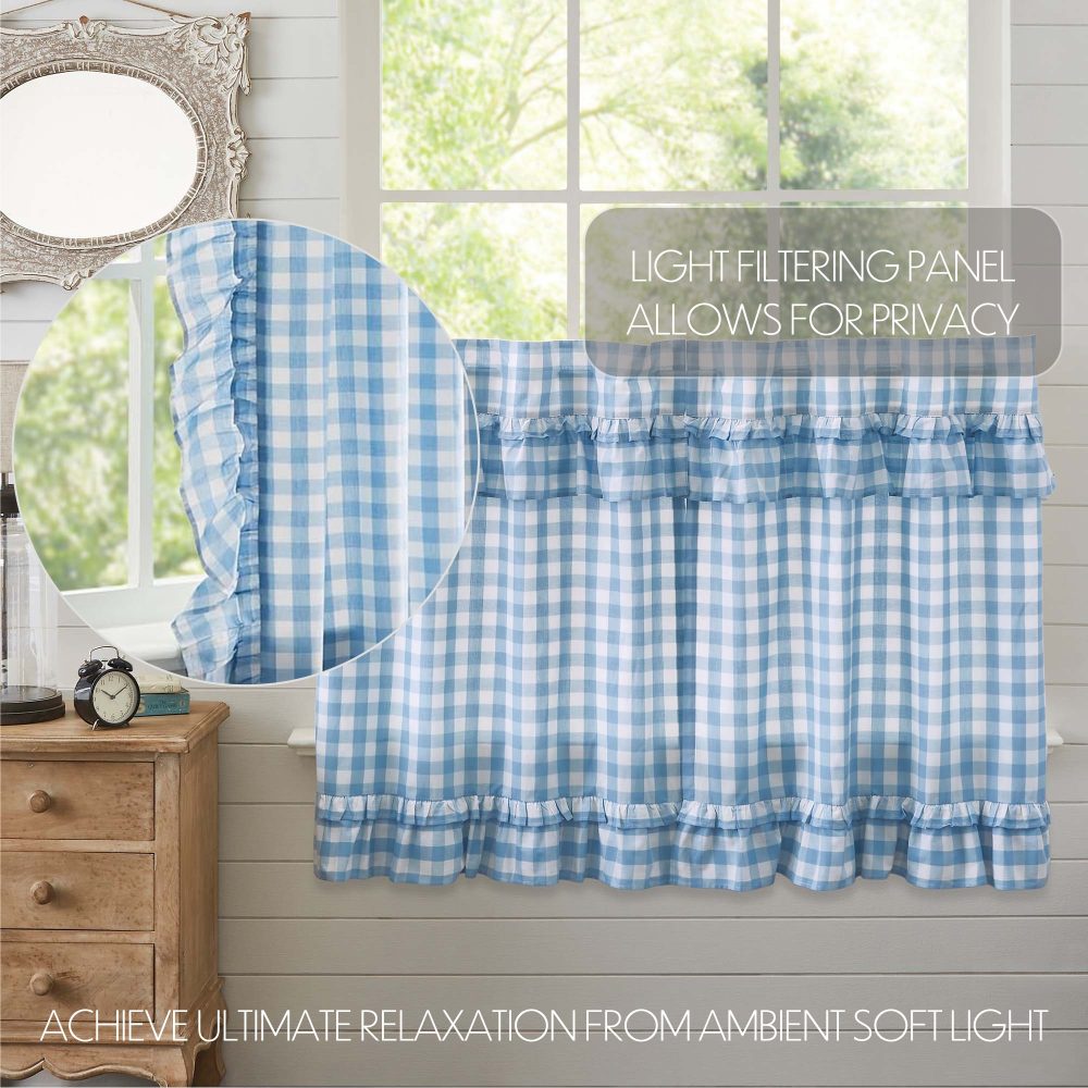 Annie Buffalo Blue Check Ruffled Tier Set of 2 L36xW36 - Image 7