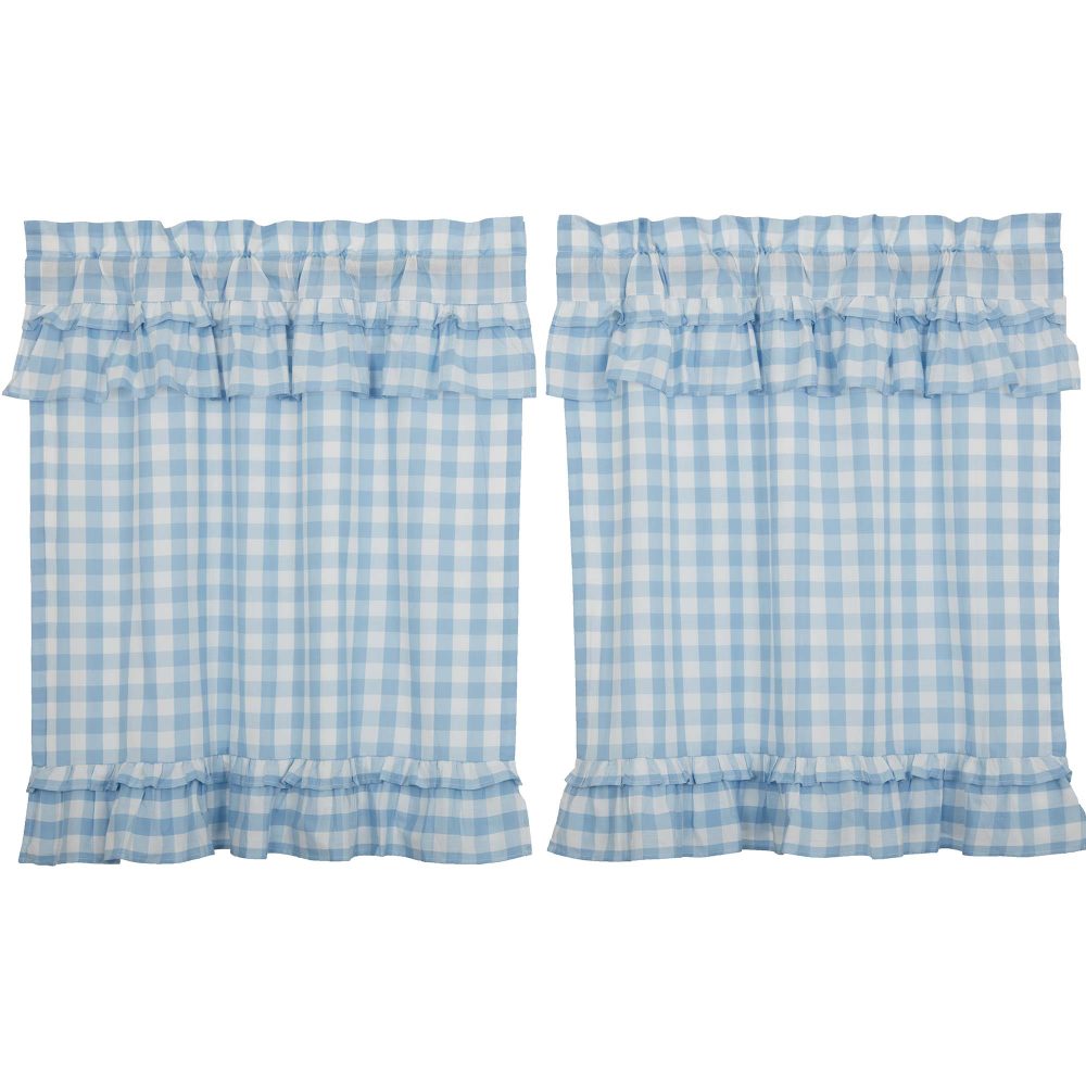 Annie Buffalo Blue Check Ruffled Tier Set of 2 L36xW36 - Image 2