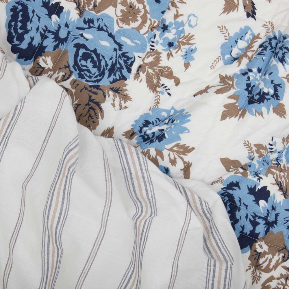 Annie Blue Floral Ruffled California King Coverlet 84x72+27 - Image 7