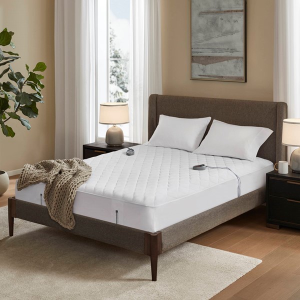 Beautyrest Cotton Deep Pocket Heated Mattress Pad-20 Heat Settings in White, Queen BR55-0900 - Image 4