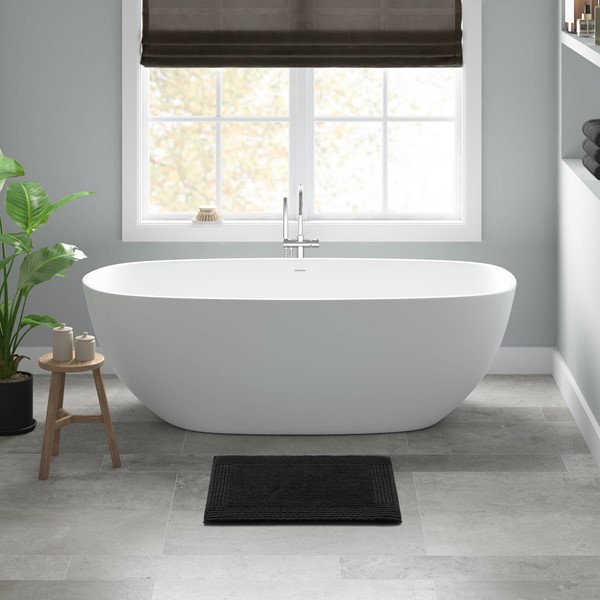 Madison Park Signature Splendor 100% Cotton Tufted 3000 GSM Reversible Bath Rug in Black, 24x60" MPS72-594 - Image 2