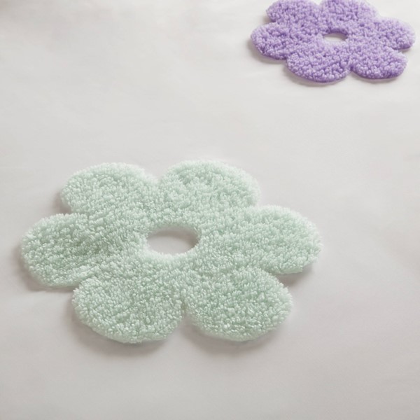 Urban Habitat Kids Gracie Floral Reversible Tufted Chenille Duvet Cover Set in White/Purple, Twin UHK12-0228 - Image 6