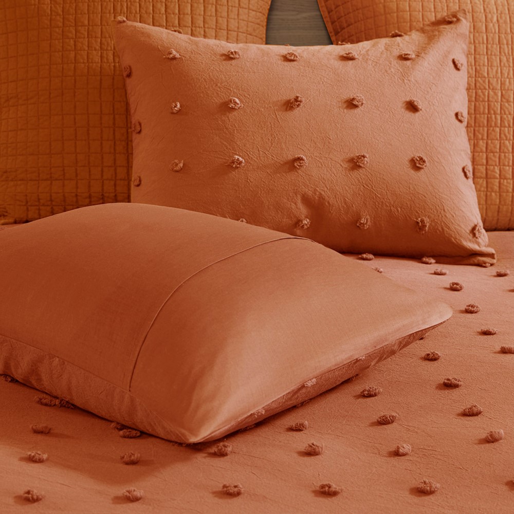 Urban Habitat Brooklyn Cotton Jacquard Comforter Set with Euro Shams and Throw Pillows in Rust, Twin/Twin XL UH10-2494 - Image 4