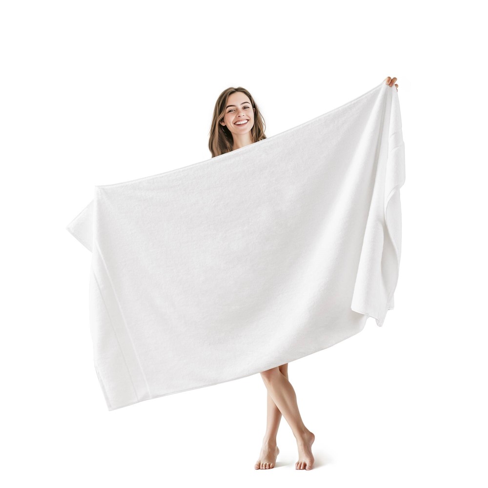 Madison Park Signature 800GSM 100% Cotton Bath Sheet 2 Piece Set in White, 34x68" - 2PK MPS73-432 - Image 4