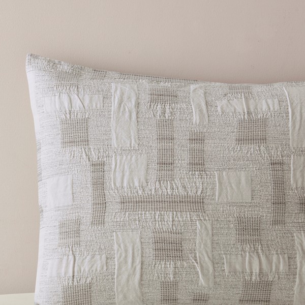 INK+IVY Cairo 3 Piece Cotton Jacquard Duvet Set in Ivory, King/Cal King II12-1333 - Image 3