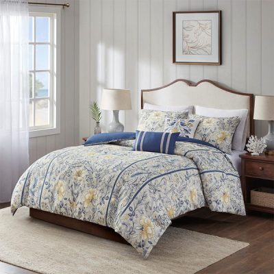 Harbor House Blue Livia 5 Piece Cotton Duvet Cover Set, Full/Queen HH12-1803