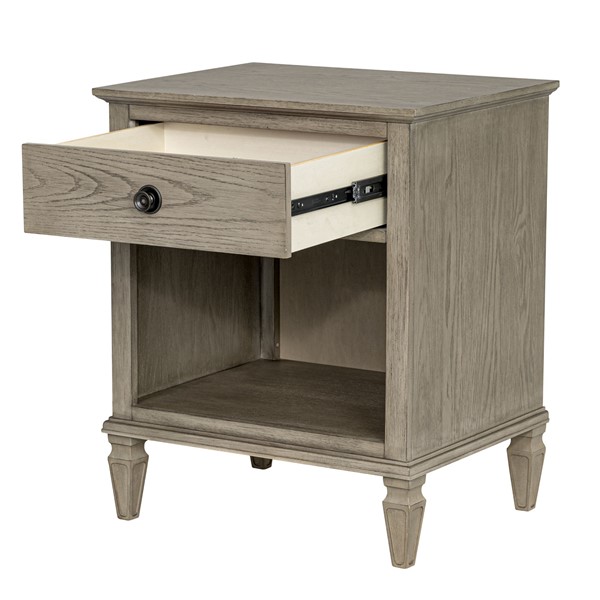 Madison Park Signature Victoria one-drawer wood nightstand with shelf in Reclaimed Grey, One Size MPS136-0320 - Image 7
