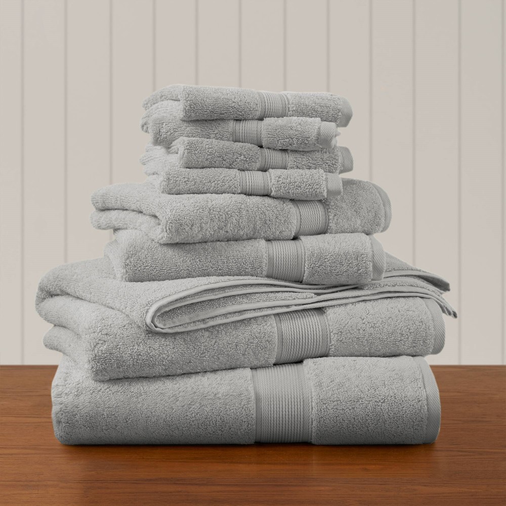 Madison Park Signature 800GSM 100% Cotton 8 Piece Towel Set in Silver, 8-Piece MPS73-191 - Image 3