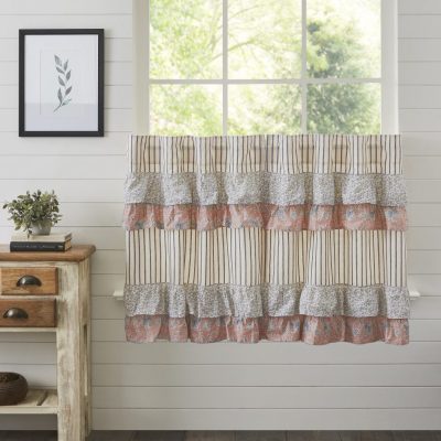 Kaila Ticking Blue Ruffled Tier Set of 2 L36xW36