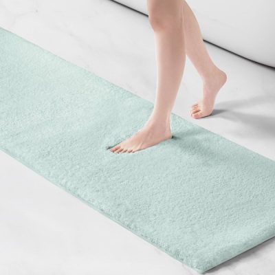 Madison Park Signature Marshmallow Bath Rug Collection in Seafoam, 24x72" MPS72-609