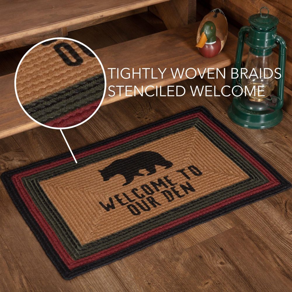 Wyatt Stenciled Bear Jute Rug Rect Welcome to Our Den 20x30 - Image 7