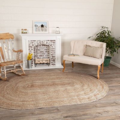 Natural Jute Rug Oval w/ Pad 72x108