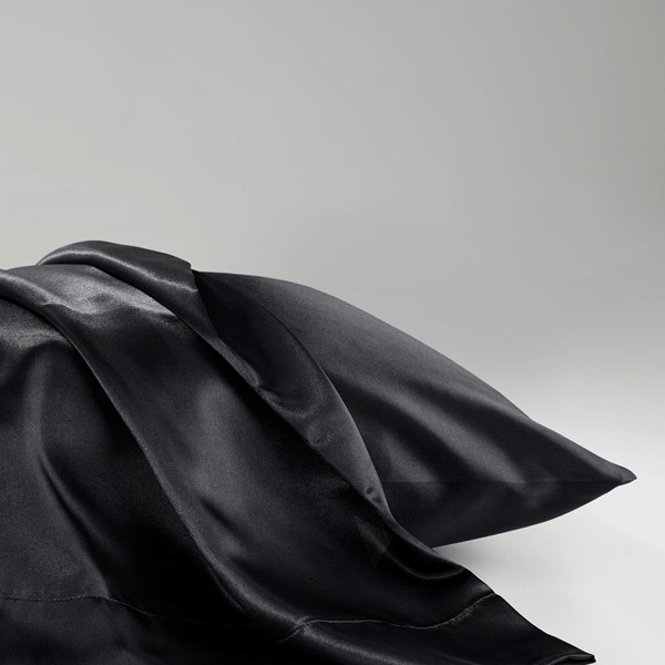 Madison Park Essentials Satin Luxury 2 PC Pillowcases in Black, Standard MPE21-776 - Image 3