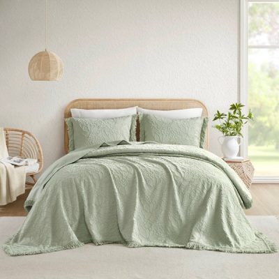 Madison Park Willow Bedspread Set in Sage, Queen MP13-8704
