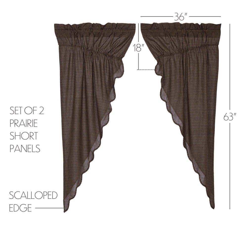 Kettle Grove Plaid Prairie Short Panel Scalloped Set of 2 63x36x18 - Image 3