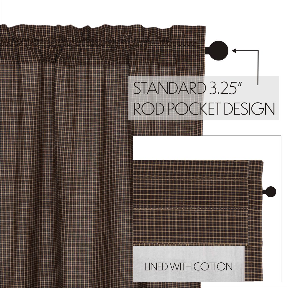 Kettle Grove Plaid Prairie Short Panel Scalloped Set of 2 63x36x18 - Image 6