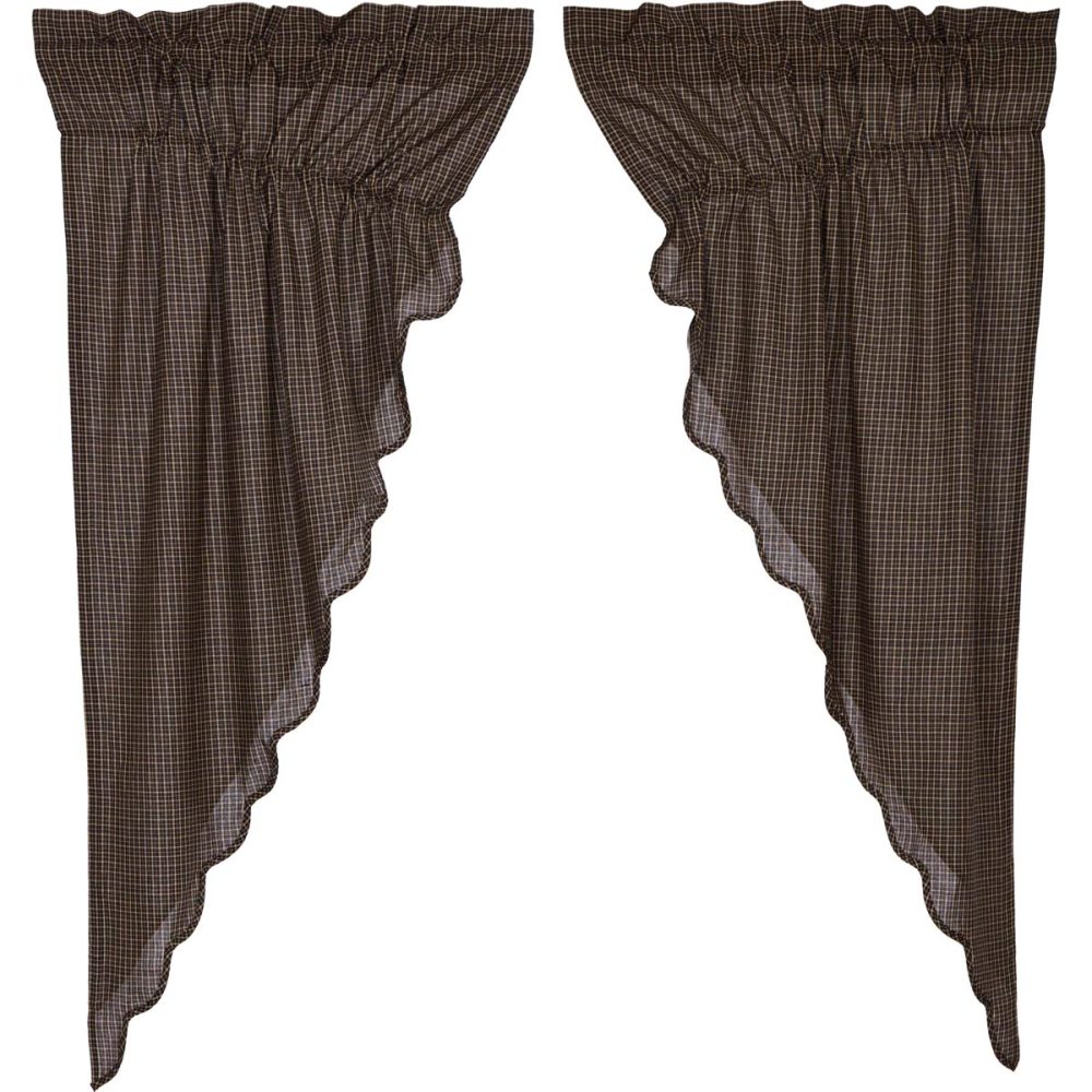 Kettle Grove Plaid Prairie Short Panel Scalloped Set of 2 63x36x18 - Image 2
