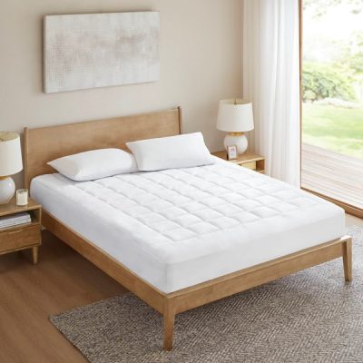 Madison Park Cloud Soft Overfilled Plush Waterproof Mattress Pad in White, Cal King MP16-3149