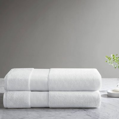 Madison Park Signature Turkish 100% Cotton Bath Sheet 2 Piece Set in White, 35x70" - 2PK MPS73-531
