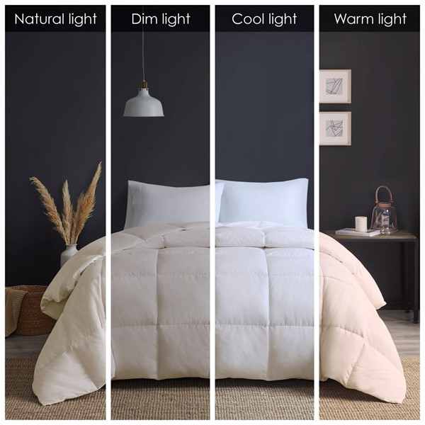 True North by Sleep Philosophy Heavy Warmth Goose Feather and Down Oversize Comforter in Cream, King/Cal King TN10-0541 - Image 4