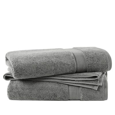 Madison Park Signature 800GSM 100% Cotton Bath Sheet 2 Piece Set in Grey, 34x68" - 2PK MPS73-430