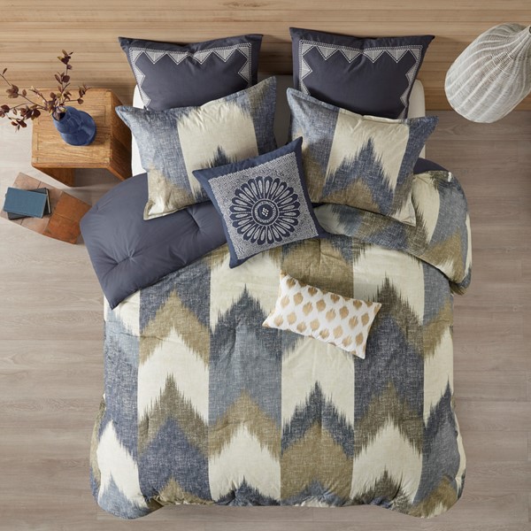 INK+IVY Alpine Cotton Comforter Mini Set in Navy, King/Cal King II10-553 - Image 5