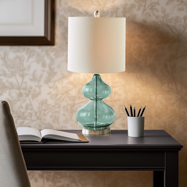 510 Design Ellipse Curved Gourd Glass Table Lamp, Set of 2 in Blue, Set of 2 5DS153-0018 - Image 4