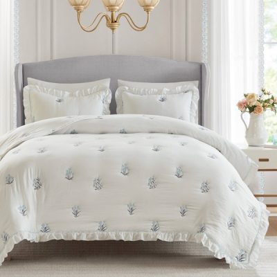 Intelligent Design Aglaia Quilt Set in Blue, Full/Queen ID13-2515