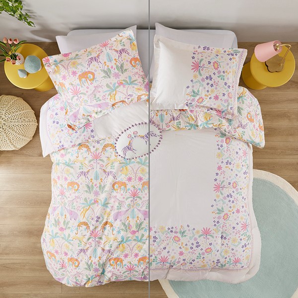 Urban Habitat Kids Lulu Floral Reversible Cotton Comforter Set with Throw Pillow in Purple, Full/Queen UHK10-0231 - Image 3