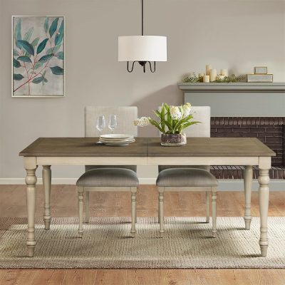 Martha Stewart Fiona Dining Set in Brown/Distressed White, 5-Piece MT90-0175