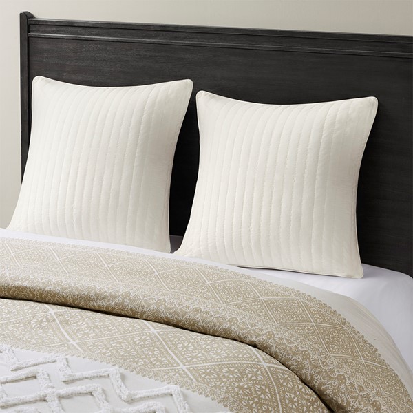 INK+IVY Camila Cotton Quilted Euro Sham in White, Euro Sham II11-227 - Image 2